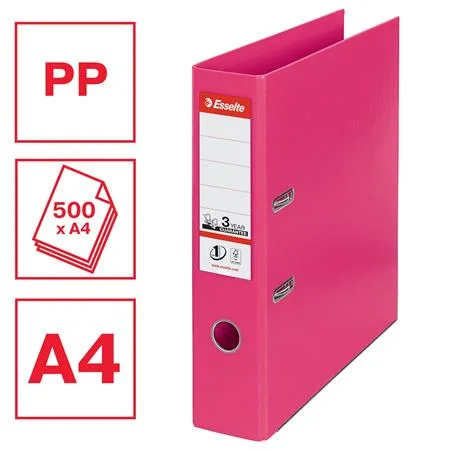 Pákový šanón, 75 mm, A4, PP/PP, s ochranným spodným kovaním, ESSELTE "Standard", cyklámenový 2