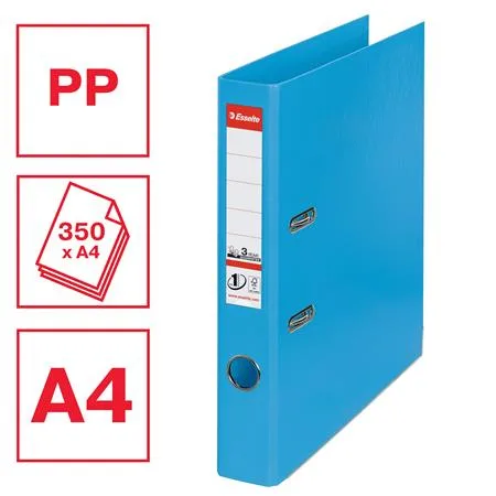Pákový šanón, 50 mm, A4, PP/PP, s ochranným spodným kovaním, ESSELTE "Standard", modrý 2