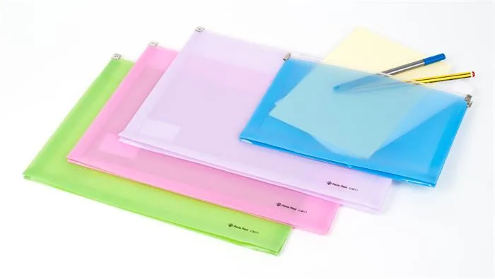 Obálka na zips, A4, PP, PANTA PLAST, pastelovo zelená 2