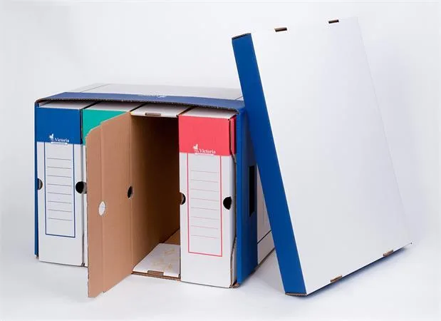 Archívny kontajner, 325x460x270 mm, kartónový, VICTORIA OFFICE, modro-biela 4