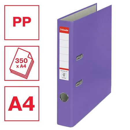 Pákový šanón, 50 mm, A4, PP/kartón, ochranné spodné kovanie, ESSELTE "Economy", fialový 2
