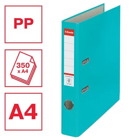 Pákový šanón, 50 mm, A4, PP/kartón, ochranné spodné kovanie, ESSELTE "Economy", tyrkysový 2