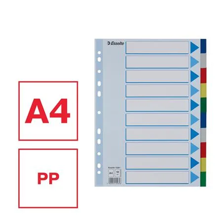 Register, plastový, A4, 10 dielny, ESSELTE 4