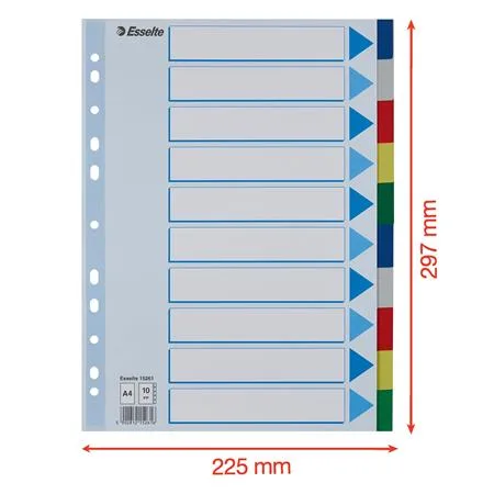 Register, plastový, A4, 10 dielny, ESSELTE 7