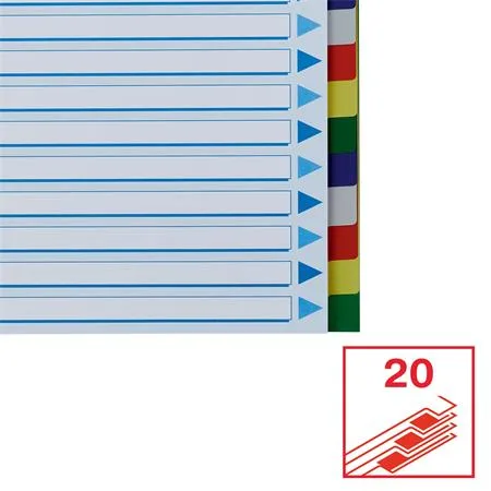 Register, plastový, A4, 20 dielny, ESSELTE 6