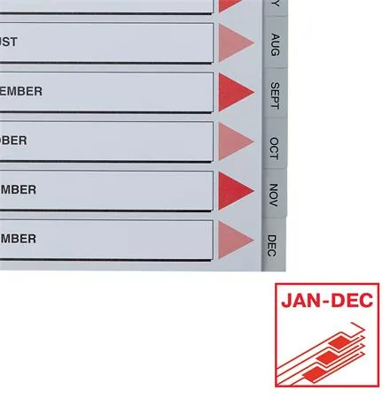 Register, plastový, A4, Jan-Dec, ESSELTE, sivý 5