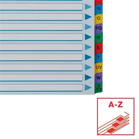 Register, kartón, A4, A-Z, ESSELTE, VIVIDA, biela 5