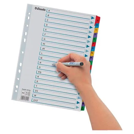 Register, kartón, A4, A-Z, ESSELTE, VIVIDA, biela 6