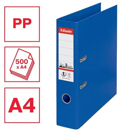 Pákový šanón, 75 mm, A4, PP/PP, s ochranným spodným kovaním, ESSELTE "Standard", modrý 2