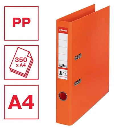 Pákový šanón, 50 mm, A4, PP/PP, s ochranným spodným kovaním, ESSELTE "Standard", oranžový 2