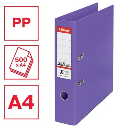 Pákový šanón, 75 mm, A4, PP/PP, s ochranným spodným kovaním, ESSELTE "Standard", fialový 2