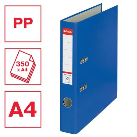 Pákový šanón, 50 mm, A4, PP/kartón, ochranné spodné kovanie, ESSELTE "Economy", modrý 2