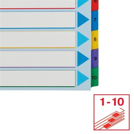 Register, laminovaný kartón, A4 Maxi, 1-10, prepisoavteľný, ESSELTE 5