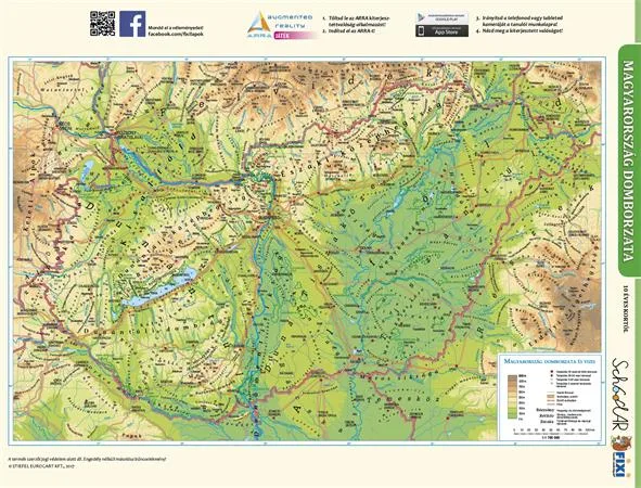 Učebná pomôcka, A4, STIEFEL" Mo. közigazgatása/ Mo. domborzata - Samospráva/Geografická mapa Maďarska" -výrobok v MJ 2