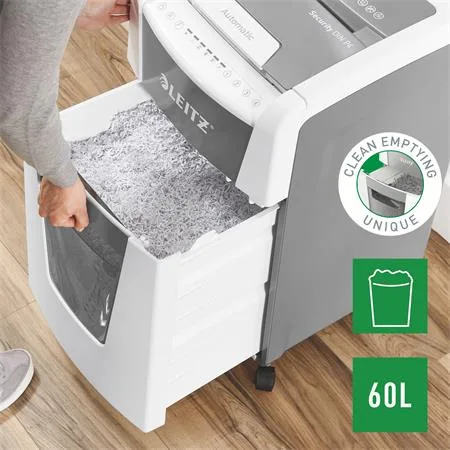 Skartovací stroj, konfety, 300 listov, LEITZ "IQ AutoFeed Office 300 P4 Pro" 4