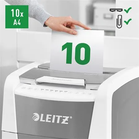 Skartovací stroj, konfety, 300 listov, LEITZ "IQ AutoFeed Office 300 P4 Pro" 7