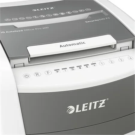 Skartovací stroj, konfety, 600 listov, LEITZ "IQ AutoFeed Office 600 P4" 3