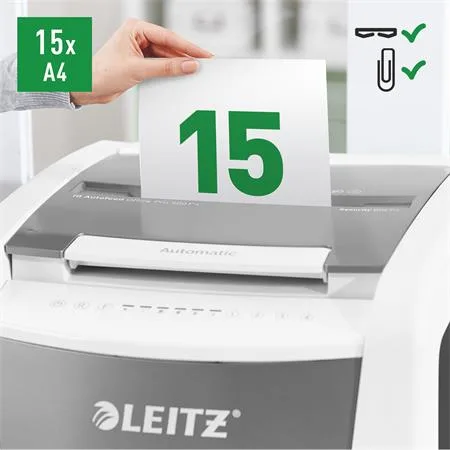 Skartovací stroj, konfety, 600 listov, LEITZ "IQ AutoFeed Office 600 P4" 5