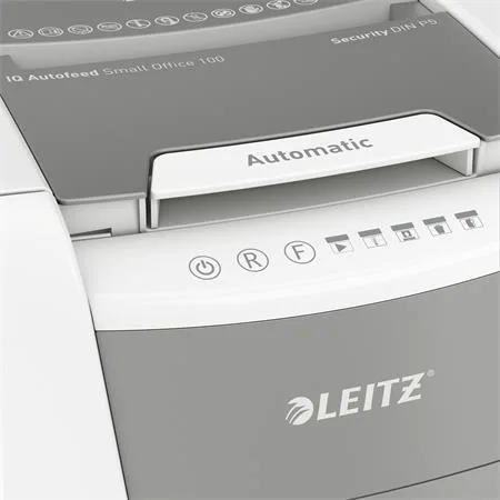 Skartovací stroj, mikrokonfety, 100 listov, LEITZ "IQ AutoFeed SmallOffice 100 P5 Pro" 3