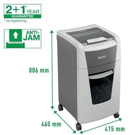 Skartovací stroj, mikrokonfety, 300 listov, LEITZ "IQ AutoFeed Office 300 P5 Pro" 10