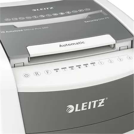 Skartovací stroj, mikrokonfety, 600 listov, LEITZ "IQ AutoFeed Office 600 P5" 4