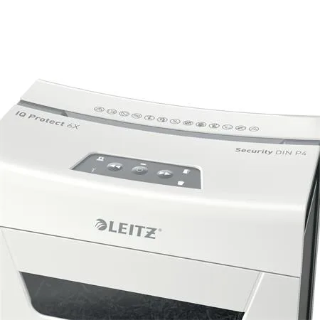 Skartovací stroj, konfety, 6 listov, LEITZ "IQ Protect 6X" 3