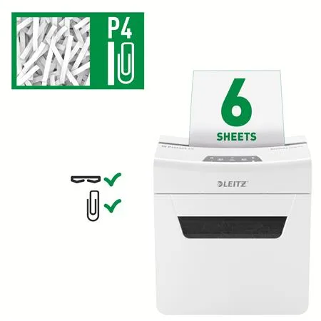 Skartovací stroj, konfety, 6 listov, LEITZ "IQ Protect 6X" 5