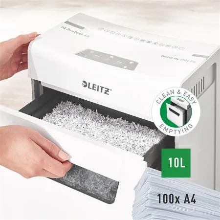 Skartovací stroj, konfety, 6 listov, LEITZ "IQ Protect 6X" 7