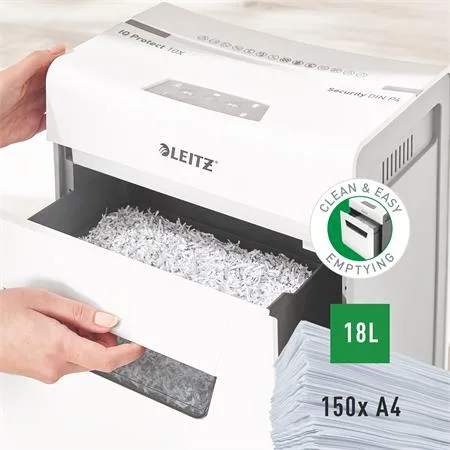 Skartovací stroj, konfety, 10 listov, LEITZ "IQ Protect 10X" 4