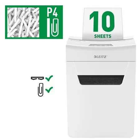 Skartovací stroj, konfety, 10 listov, LEITZ "IQ Protect 10X" 7