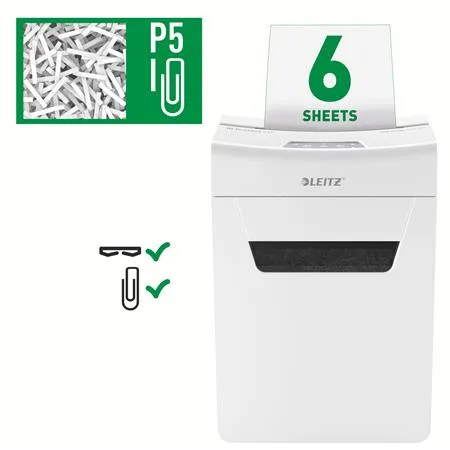 Skartovací stroj, mikrokonfety, 6 listov, LEITZ "IQ Protect 6M" 8