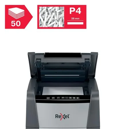 Skartovací stroj, konfety, 50 listov, REXEL, "Optimum AutoFeed+ 50X" 5