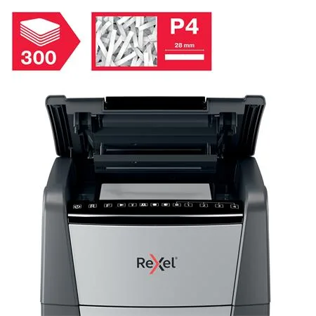 Skartovací stroj, konfety, 300 listov, REXEL, "Optimum AutoFeed+ 300X" 5