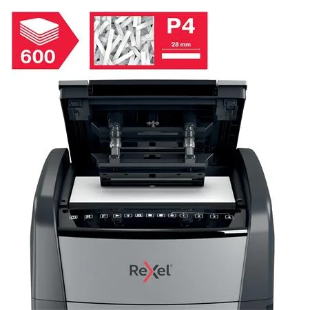 Skartovací stroj, konfety, 600 listov, REXEL, "Optimum AutoFeed+ 600X" 5