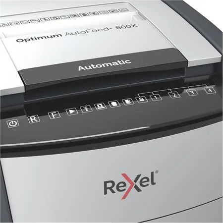 Skartovací stroj, konfety, 600 listov, REXEL, "Optimum AutoFeed+ 600X" 6