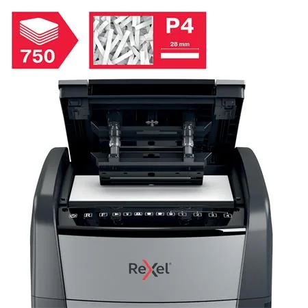 Skartovací stroj, konfety, 750 listov, REXEL, "Optimum AutoFeed+ 750X" 5