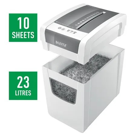 Skartovací stroj, konfety, 10 listov, LEITZ "IQ Slim Home Office" 5