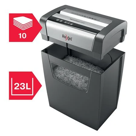 Skartovací stroj, konfety, 10 listov, REXEL, "Momentum X410" 4