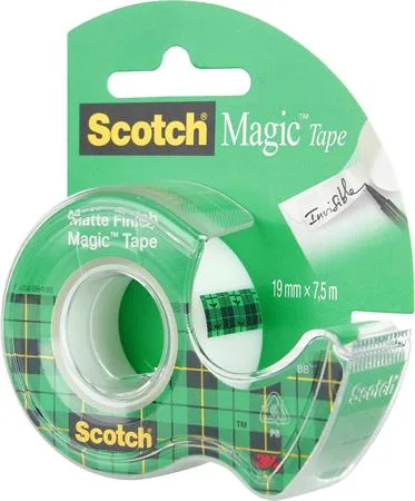 Lepiaca páska, s dispenzorom, 19 mm x 7,5 m, 3M SCOTCH "Magic Tape 810" 3