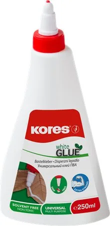 Hobby lepidlo, 250 ml, KORES "White Glue" 2