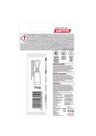 Sekundové lepidlo, gél, 3 x 1 g, HENKEL "Loctite Super Bond POWER Gél Mini Trio" 3