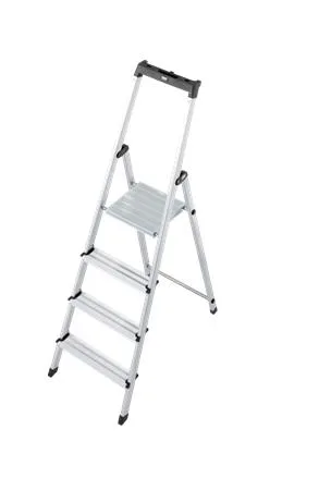 Jednostranný schodík, 4 priečky, hliníkový, KRAUSE "Solidy" 2