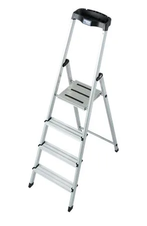Jednostranný schodík, 4 priečky, hliníkový, KRAUSE "Safety" 2