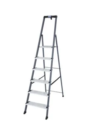 Jednostranný schodík, 6 priečok,, eloxovaný, KRAUSE "Securo" 2