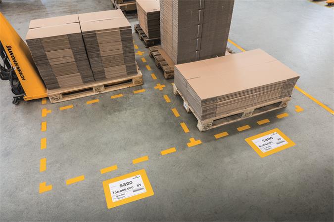 Značkovacie okno na podlahu, žlté, A4, odnímateľné, DURABLE 2