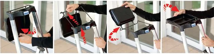 Rebrík, 4-stupňový, hliníkový, Multigrip-system, KRAUSE "Secury" 2