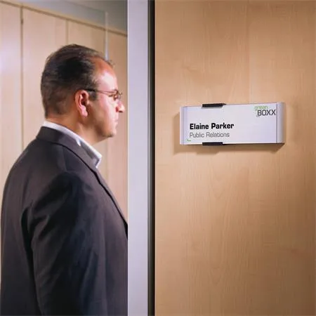 Informačná tabuľka, 149x52,5 mm, DURABLE "INFO SIGN", strieborná 3