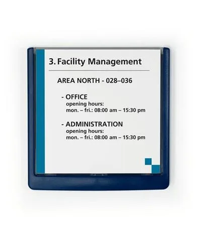 Informačná tabuľka, 149x148,5 mm, DURABLE "CLICK SIGN", modrá 6