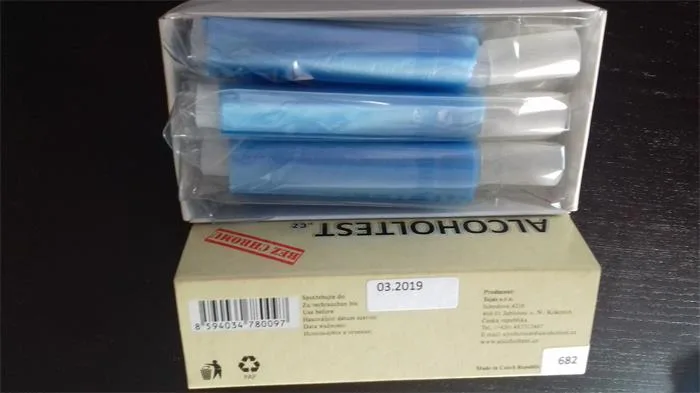 Alkohol tester, trubičky, dychová skúška, jednorazový 4