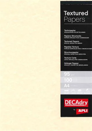 Predtlačený papier, A4, 95 g, pergamenový efekt, APLI, šampanské 2
